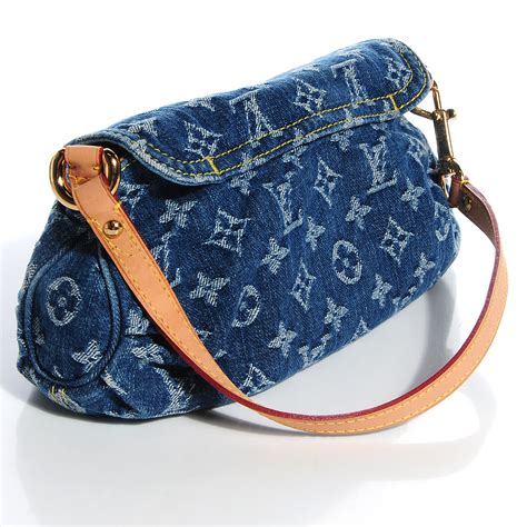 louis vuitton monogram denim mini pleaty blue